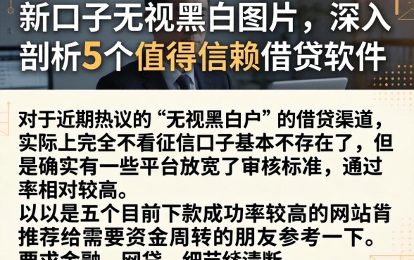 新口子无视黑白图片，深入剖析5个值得信赖的借贷软件