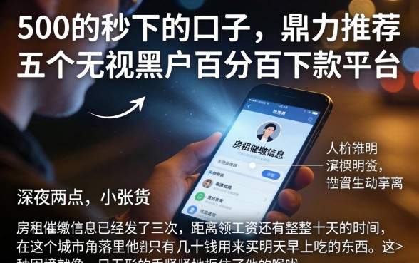 500的秒下的口子,鼎力推荐五个无视黑户百分百下款平台