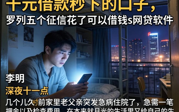 千元借款秒下的口子，罗列五个征信花了可以借钱的网贷软件