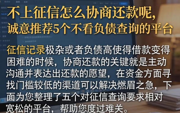 不上征信怎么协商还款呢，诚意推荐5个不看负债查询的平台
