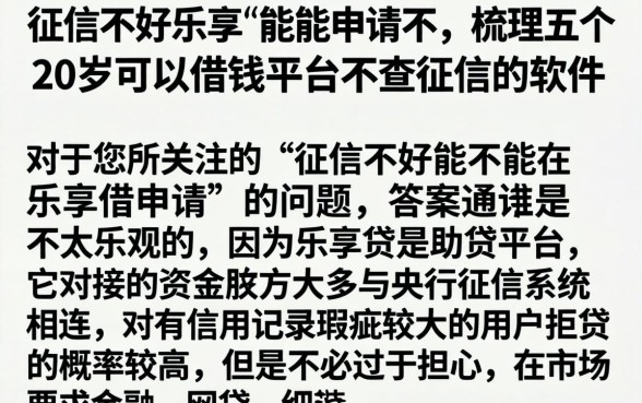 征信不好乐享借能申请不,梳理五个20岁可以借钱平台不查征信的软件