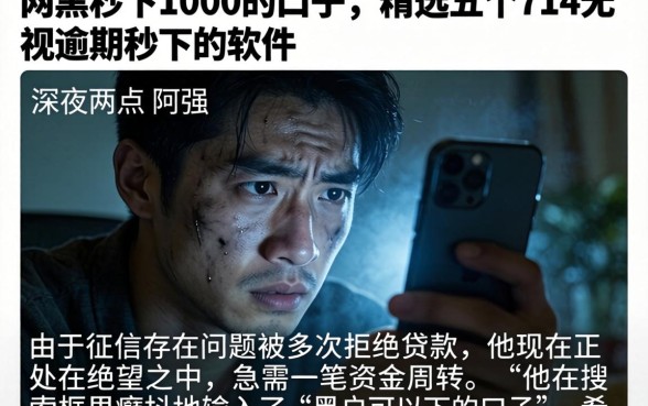 网黑秒下1000的口子，精选五个714无视逾期秒下的软件