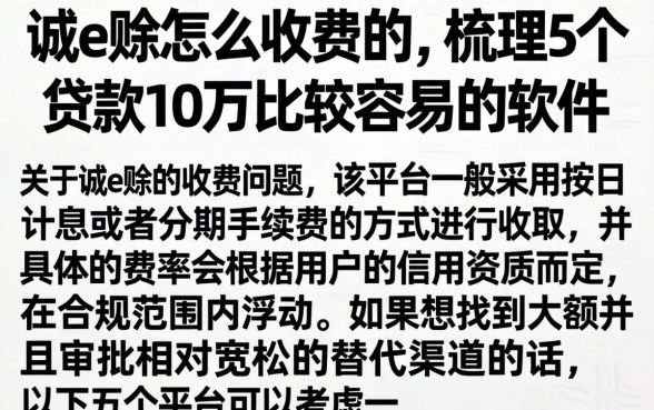 诚e赊怎么收费的，梳理5个贷款10万比较容易的软件
