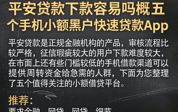 平安贷款下款容易吗，概览五个手机小额黑户快速贷款app