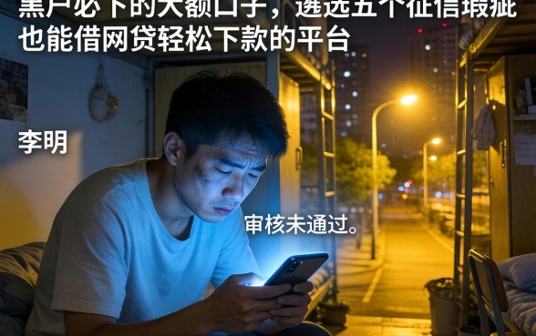 黑户必下的大额口子,遴选五个征信瑕疵也能借网贷轻松下款的平台