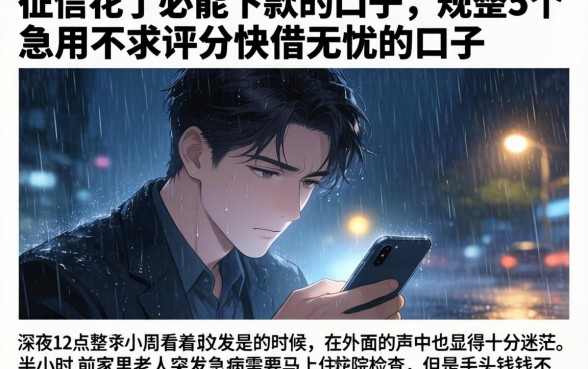 征信花了必能下款的口子，规整5个急用不求评分快借无忧的口子