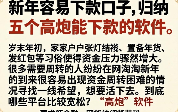 新年容易下款的口子,归纳五个高炮能下款的软件