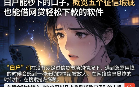 白户能秒下的口子，概览五个征信瑕疵也能借网贷轻松下款的软件
