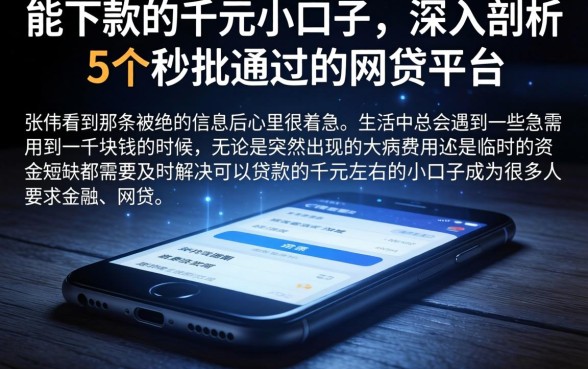 能下款的千元小口子，深入剖析5个秒批通过的网贷平台