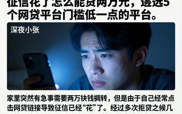 征信花了怎么能贷两万元，遴选5个网贷平台门槛低一点的平台