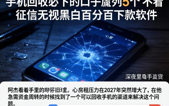 手机回收必下的口子，胪列5个不看征信无视黑白百分百下款软件