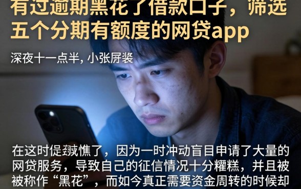 有过逾期黑花了借款口子，筛选五个分期有额度的网贷app