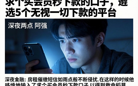 求个买会员秒下款的口子，遴选5个无视一切下款的平台