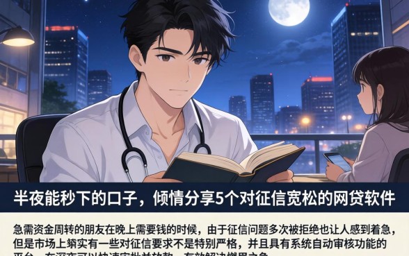 半夜能秒下的口子，倾情分享5个对征信宽松的网贷软件