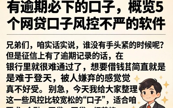 有逾期必下的口子，概览5个网贷口子风控不严的软件