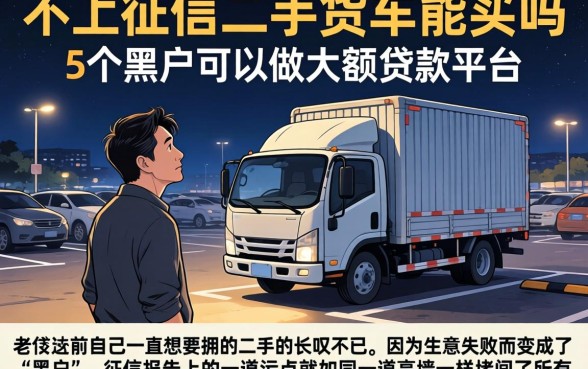 不上征信二手货车能买吗，详尽说明5个黑户可以做大额贷款平台