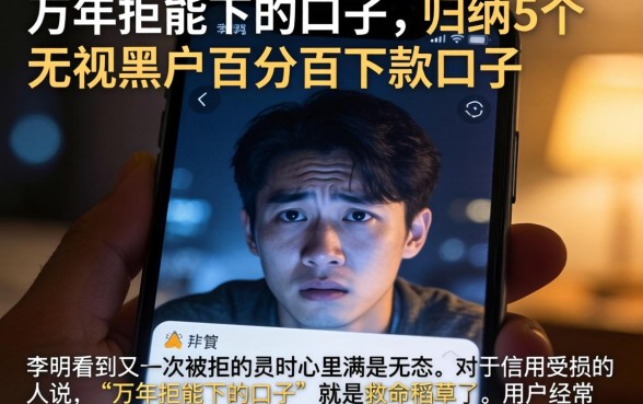 万年拒能下的口子，归纳5个无视黑户百分百下款口子