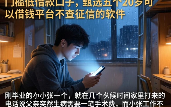 门槛低的借款口子,甄选五个20岁可以借钱平台不查征信的软件