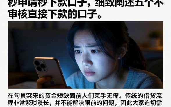 秒申请秒下款口子，细致阐述五个不审核直接下款的口子