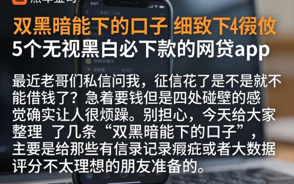 双黑暗能下的口子，细致阐述5个无视黑白必下款的网贷app