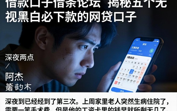 借款口子借条论坛，揭秘五个无视黑白必下款的网贷口子