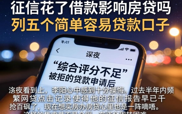 征信花了借款影响房贷吗，胪列五个简单容易贷款口子