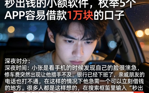 秒出钱的小额软件，枚举5个APP容易借款1万块的口子