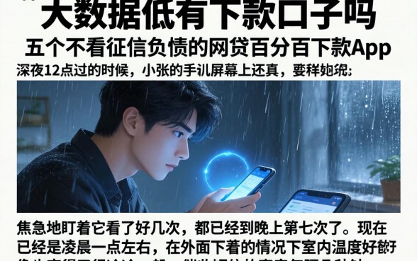 大数据低有下款的口子吗，详细阐述五个不看征信负债的网贷百分百下款app