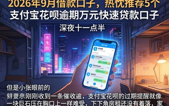 2026年9月借款口子,热忱推荐5个支付宝花呗逾期万元快速贷款口子