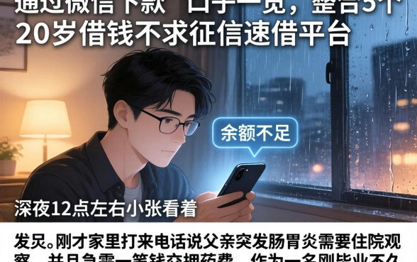 通过微信下款的口子一览，整合5个20岁借钱不求征信速借平台