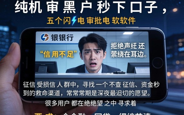 纯机审黑户秒下口子,详细阐述五个闪电审批的软件