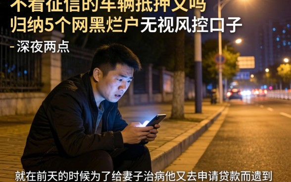不看征信的车辆抵押又吗，归纳5个网黑烂户无视风控口子