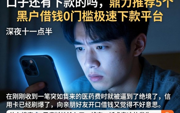 口子还有下款的吗，鼎力推荐5个黑户借钱0门槛极速下款平台
