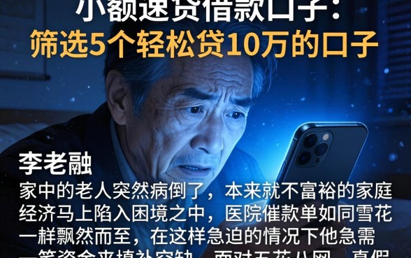 小额速贷借款口子,筛选5个轻松贷10万的口子