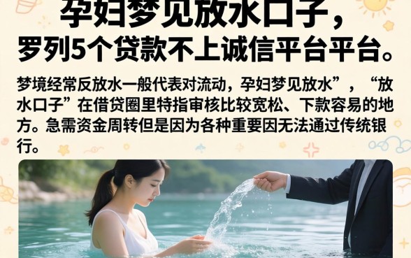 孕妇梦见放水口子，罗列5个贷款不上诚信平台的平台