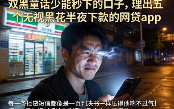 双黑童话少能秒下的口子，理出五个无视黑花半夜下款的网贷app