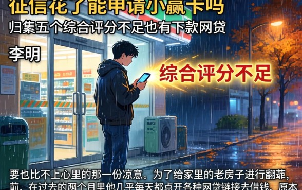 征信花了能申请小赢卡吗，归集五个综合评分不足也能下款的网贷