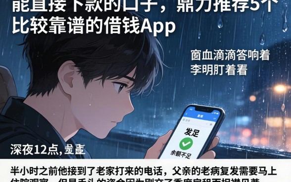能直接下款的口子,鼎力推荐5个比较靠谱的借钱app