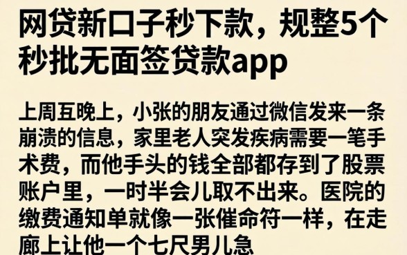 网贷新口子秒下款，规整5个秒批无面签贷款app