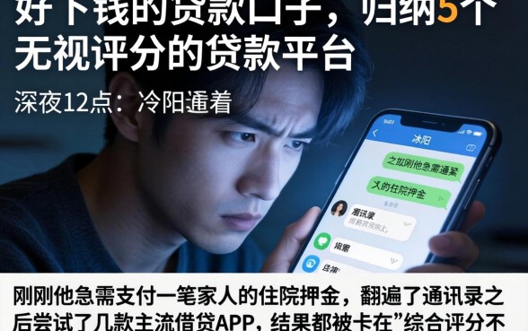 好下钱的贷款口子，归纳5个无视评分的贷款平台