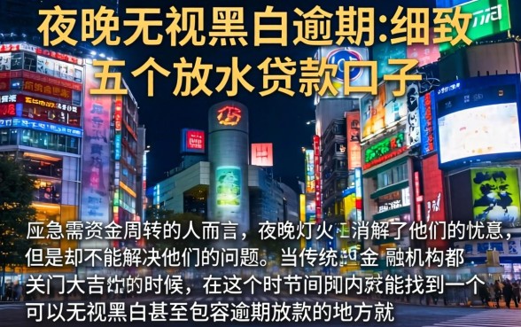 夜间无视黑白逾期，细致阐述五个放水的贷款口子
