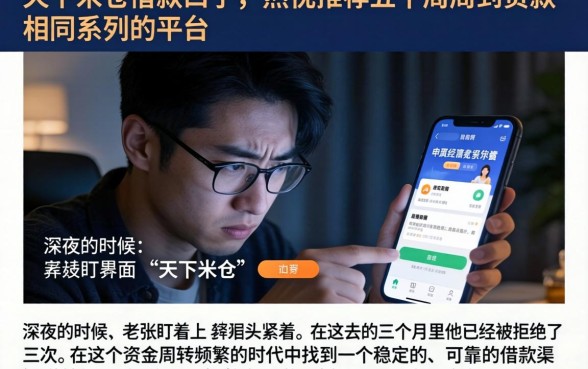 天下米仓借款口子，热忱推荐五个周周到贷款相同系列的平台