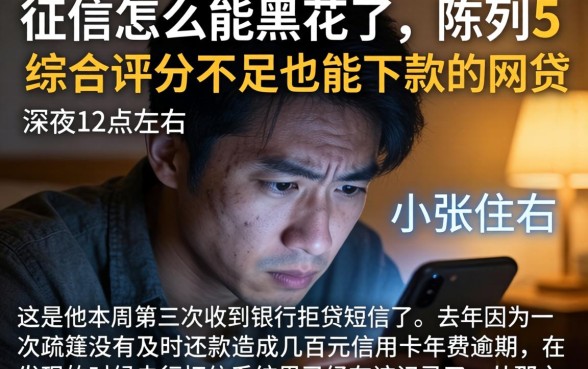 征信怎么能黑花了，陈列5个综合评分不足也能下款的网贷