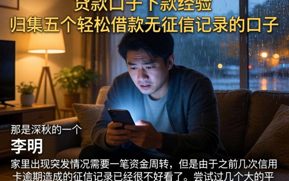 贷款口子下款经验，归集五个轻松借款无征信记录的口子