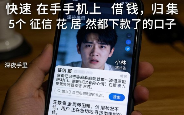 快速在手机上借钱，归集5个征信花居然都下款了的口子