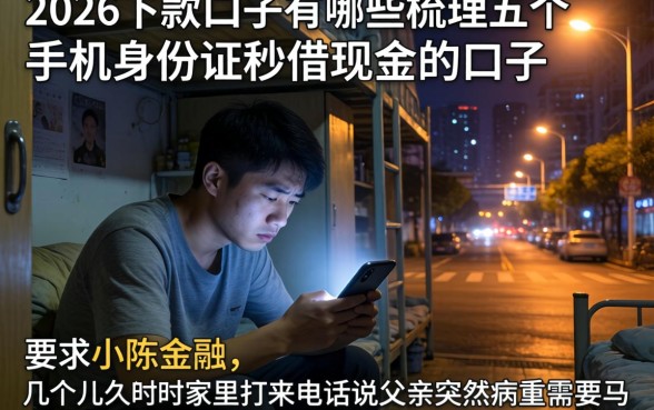 2026下款口子有哪些，梳理五个手机身份证秒借现金的口子