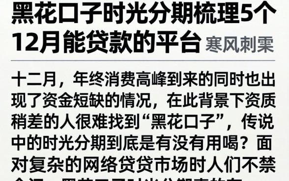 黑花口子时光分期，梳理5个12月能贷款的平台