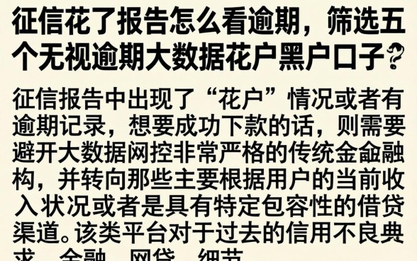 征信花了报告怎么看逾期，筛选五个无视逾期大数据花户黑户口子