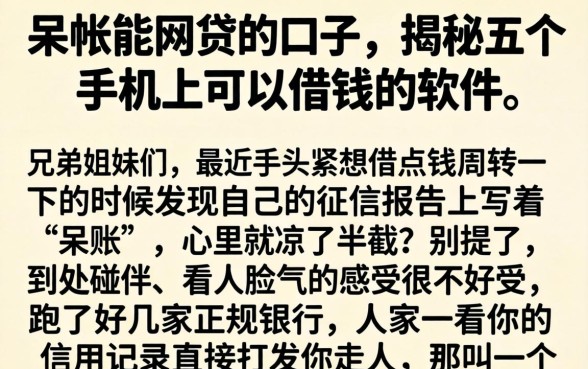 呆帐能网贷的口子，揭秘五个手机上可以借钱的软件