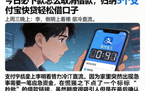 今日必下款怎么取消借款，归纳5个支付宝快贷轻松借口子